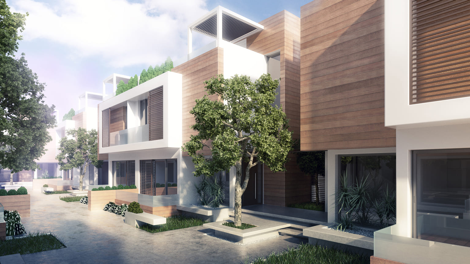 Vista diurna residencial Villa Mercedes